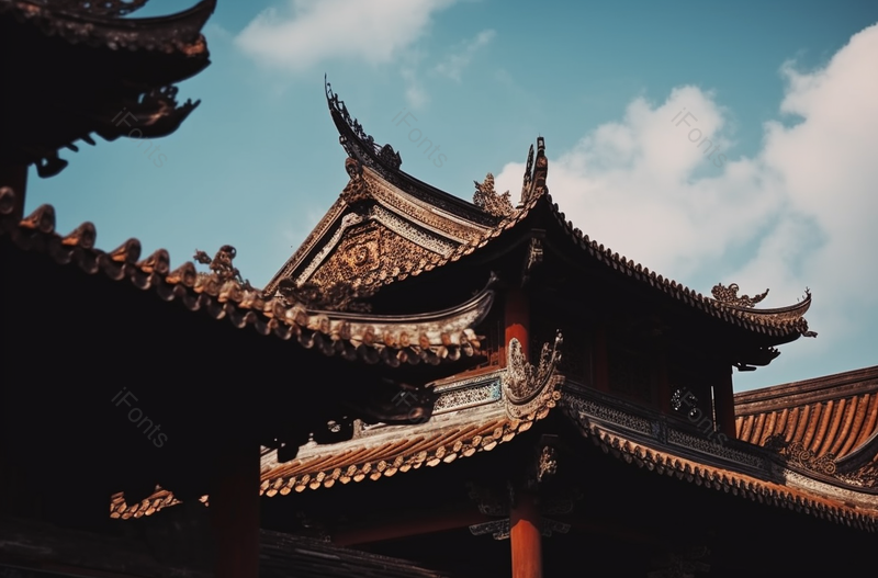 内江圣水寺屋檐建筑古老的传统文化,高清,摄影图,摄影图片,图片大全,摄影图免费下载